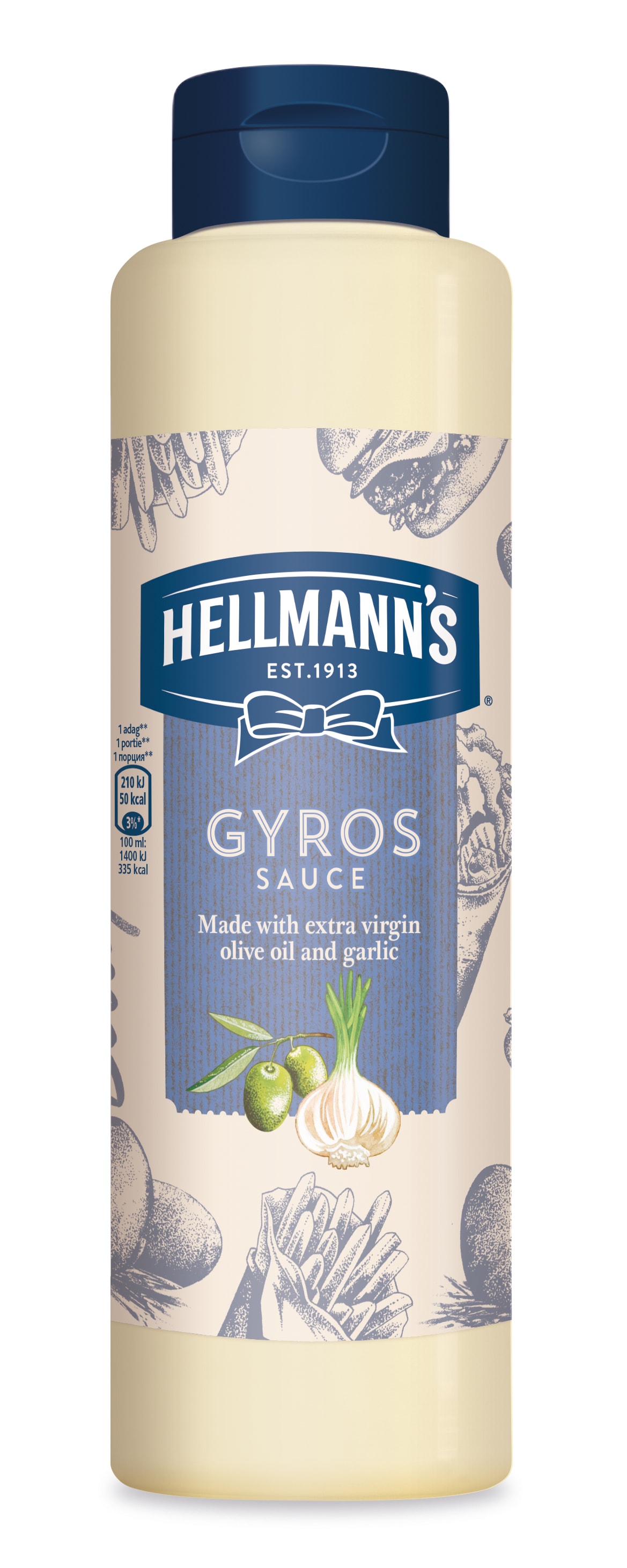 Hellmann’s Gyros umak - Umak s ekstra djevičanskim maslinovim uljem i češnjakom 850 ml - Pokažite kvalitetu svojim gostima